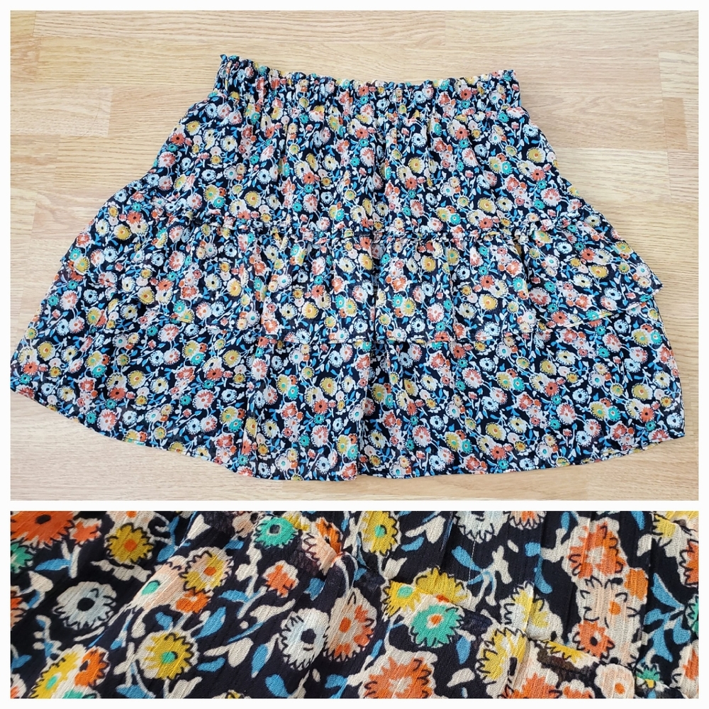 LOFT Tiered Floral Skirt Size SP